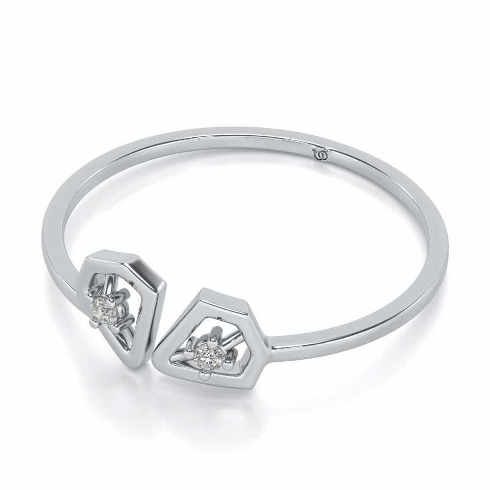 Crystal Silver Ring - White Gold - Image 2