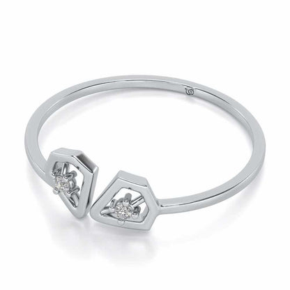 Crystal Silver Ring - White Gold - Image 2