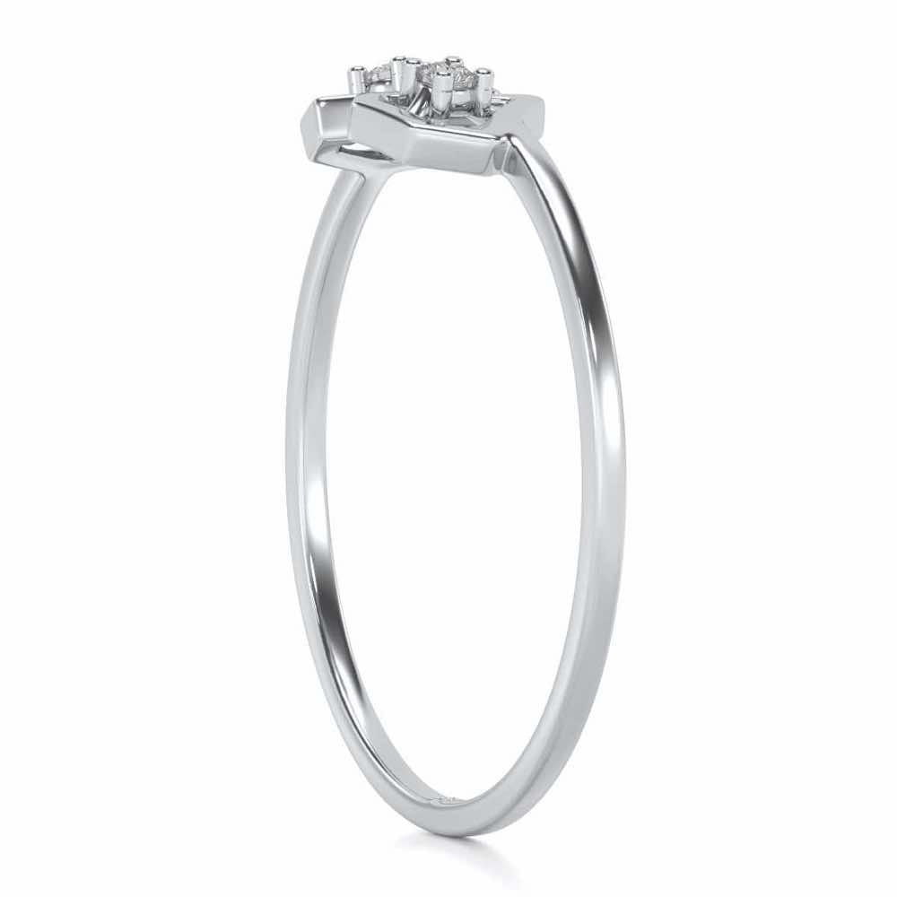 Crystal Silver Ring - White Gold - Image 3