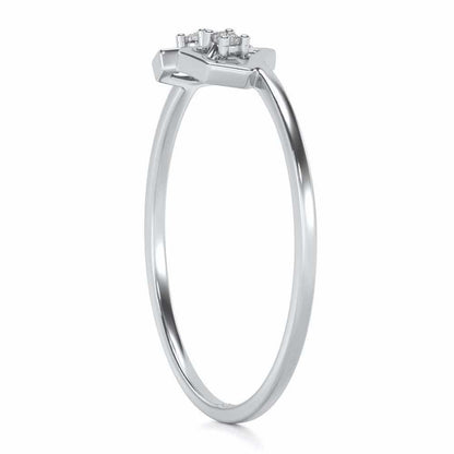 Crystal Silver Ring - White Gold - Image 3