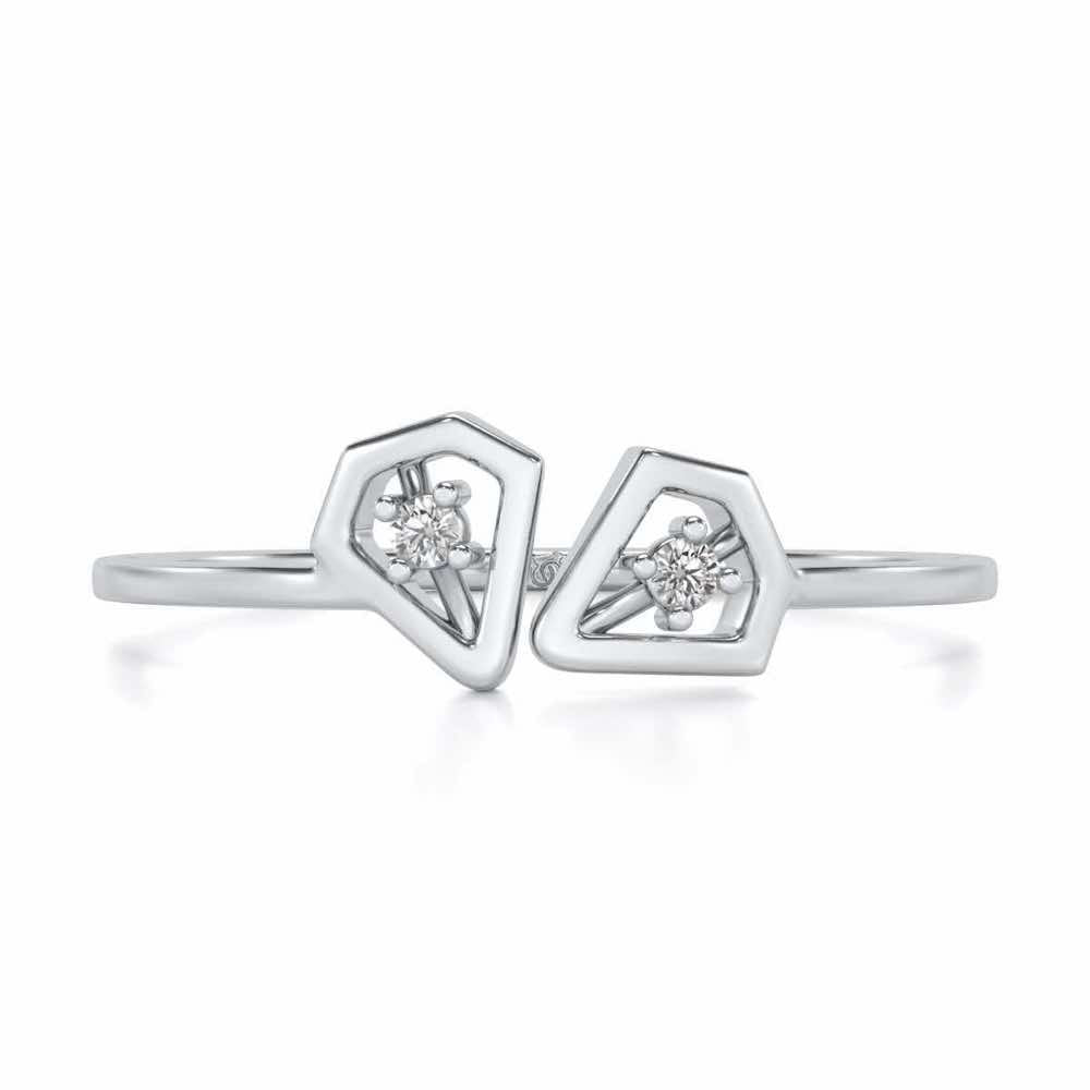 Crystal Silver Ring - White Gold - Image 4