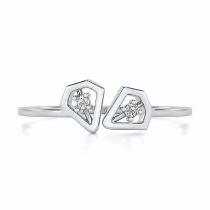 Crystal Silver Ring - White Gold - Image 4
