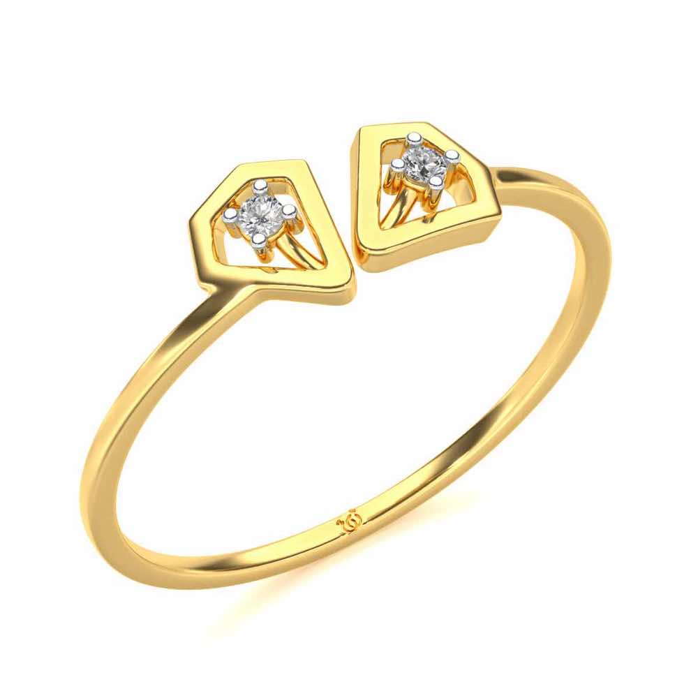 Crystal Silver Ring - Yellow Gold - Image 1