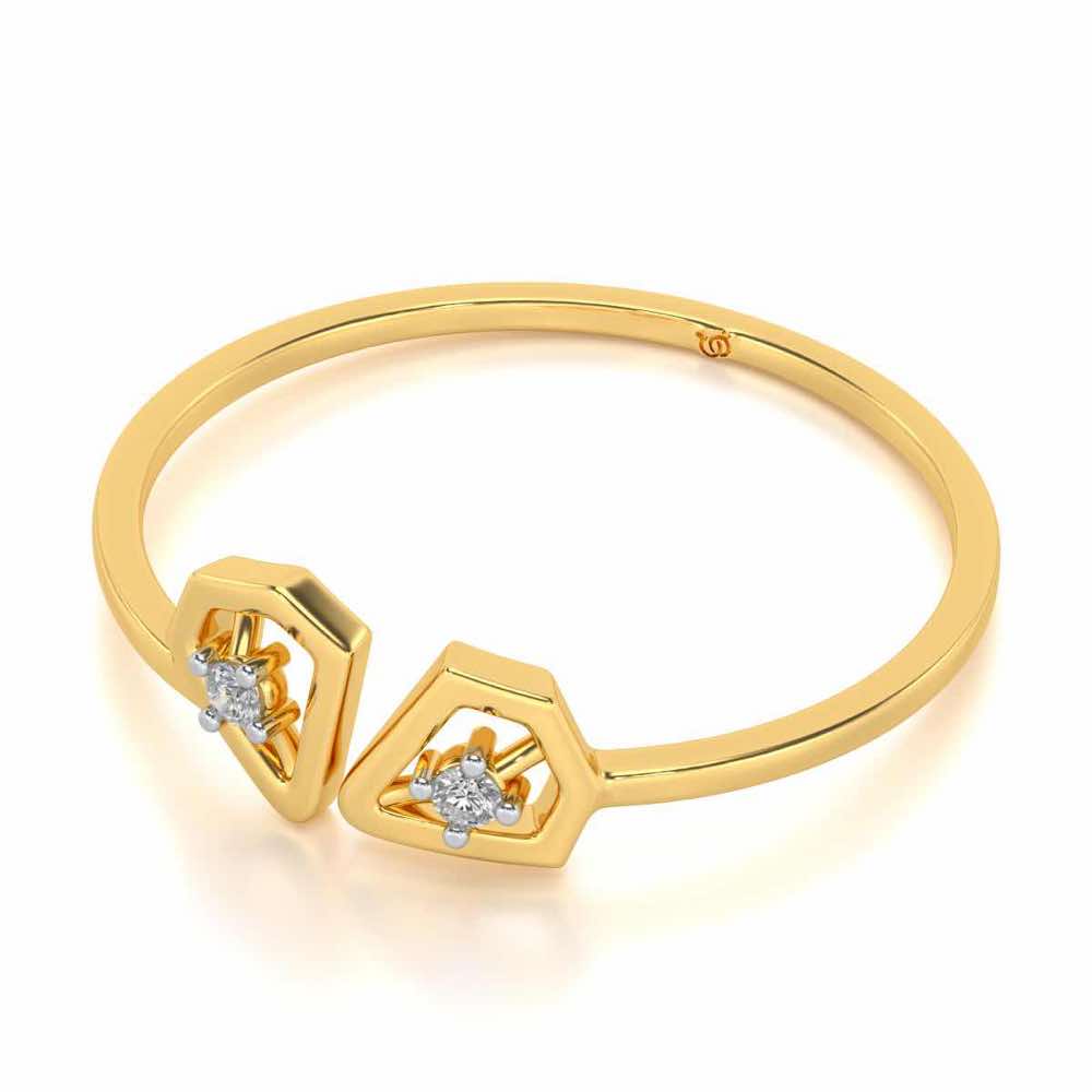 Crystal Silver Ring - Yellow Gold - Image 2