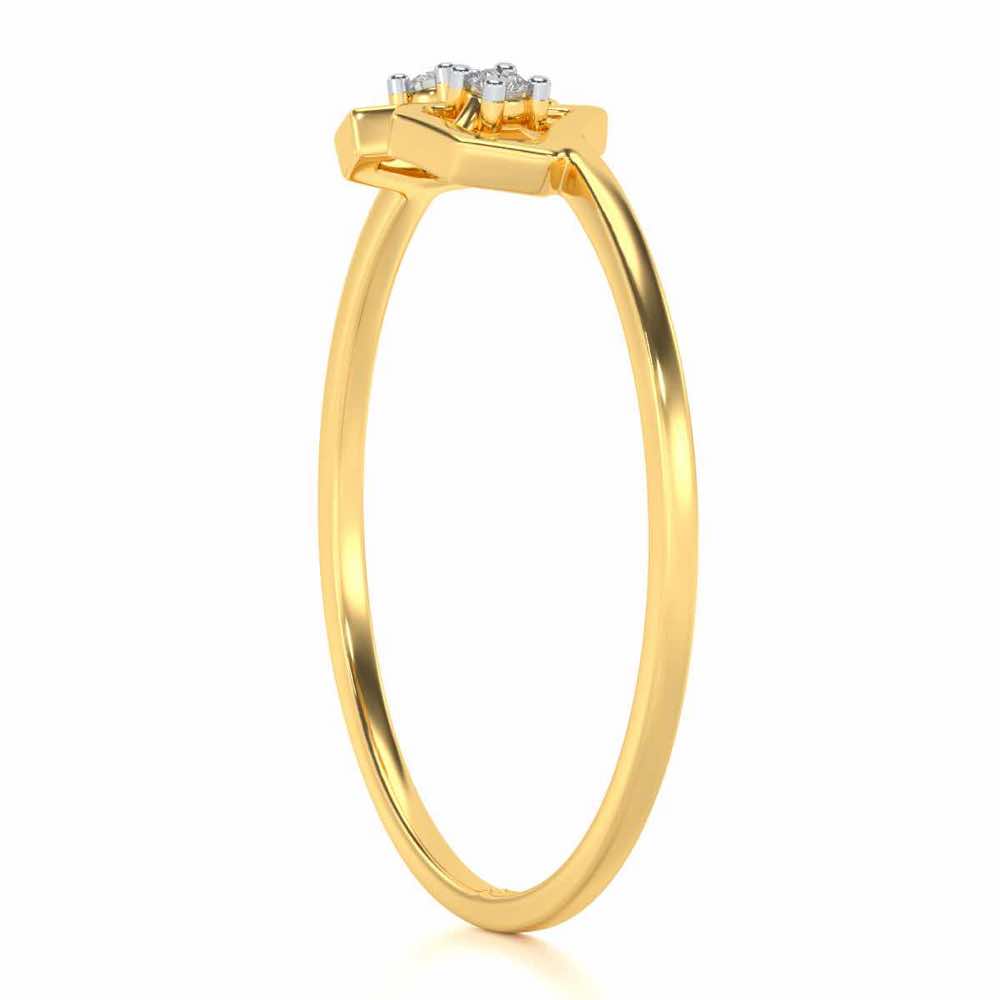 Crystal Silver Ring - Yellow Gold - Image 3