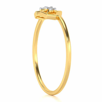 Crystal Silver Ring - Yellow Gold - Image 3