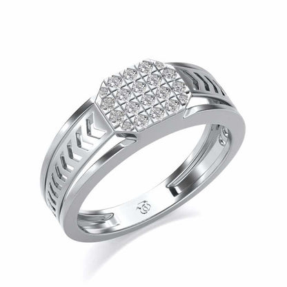 Cue Pack Silver Ring For Men - White Gold - Image 1
