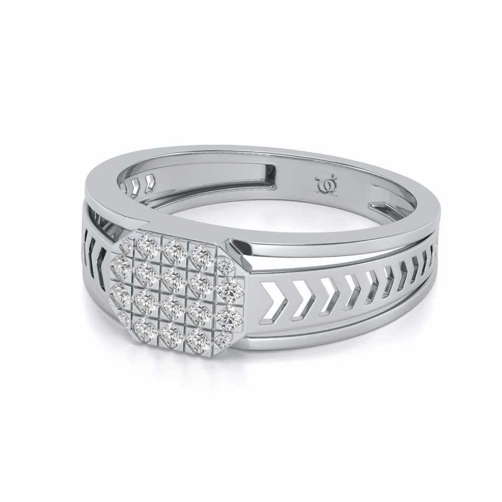 Cue Pack Silver Ring For Men - White Gold - Image 2