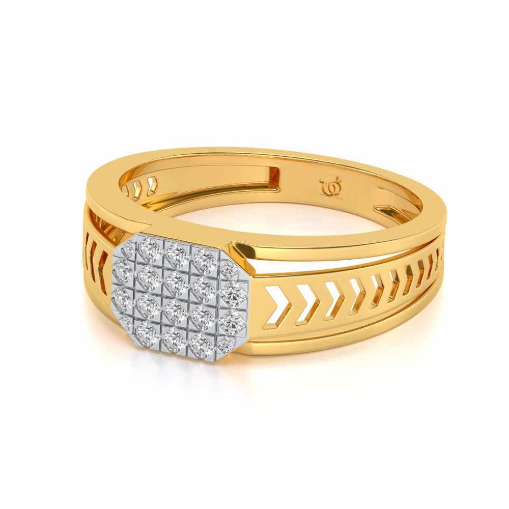 Cue Pack Silver Ring For Men - Yellow Gold - Image 2
