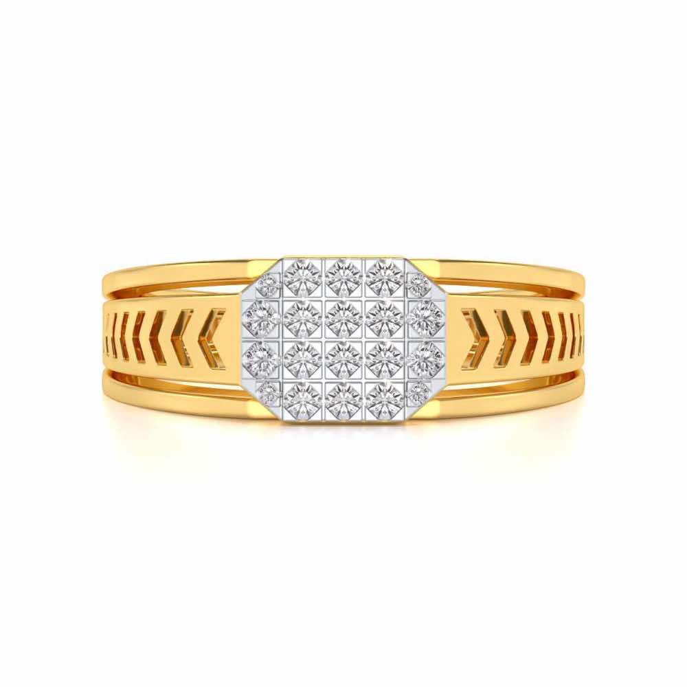 Cue Pack Silver Ring For Men - Yellow Gold - Image 4