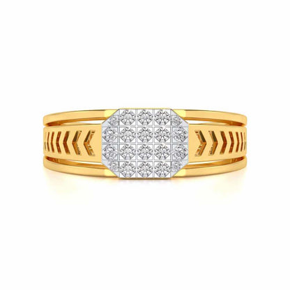 Cue Pack Silver Ring For Men - Yellow Gold - Image 4