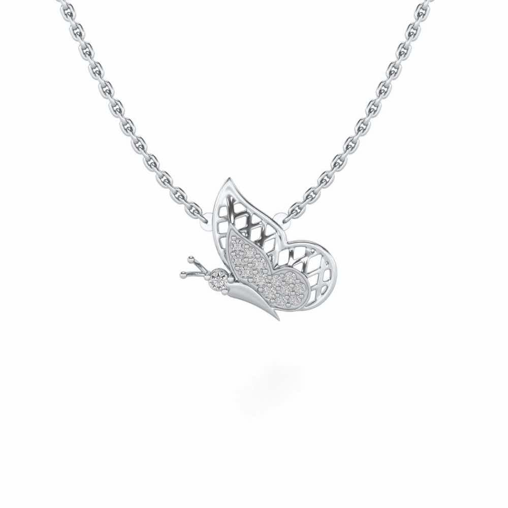 Curio Silver Pendant - White Gold - Image 1