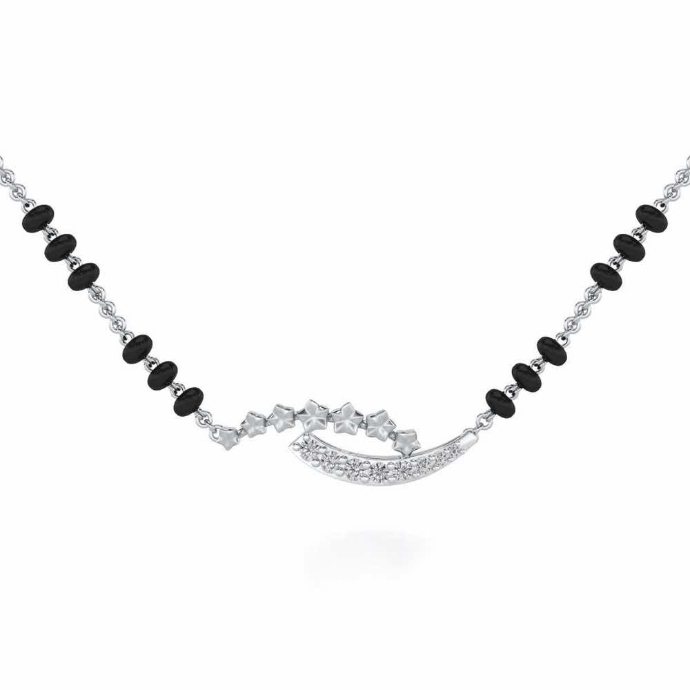 Cue Stars Silver Mangalsutra - White Gold - Image 1