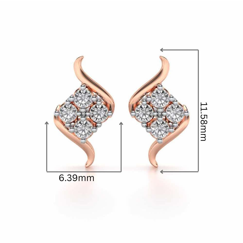 Cuy Art Silver Earrings - Rose Gold - Image 2