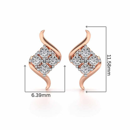 Cuy Art Silver Earrings - Rose Gold - Image 2