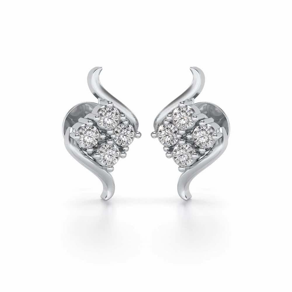 Cuy Art Silver Earrings - White Gold - Image 1