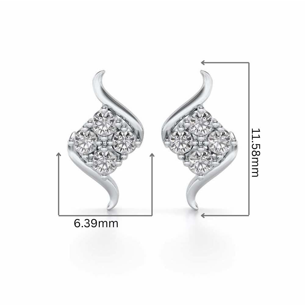 Cuy Art Silver Earrings - White Gold - Image 2