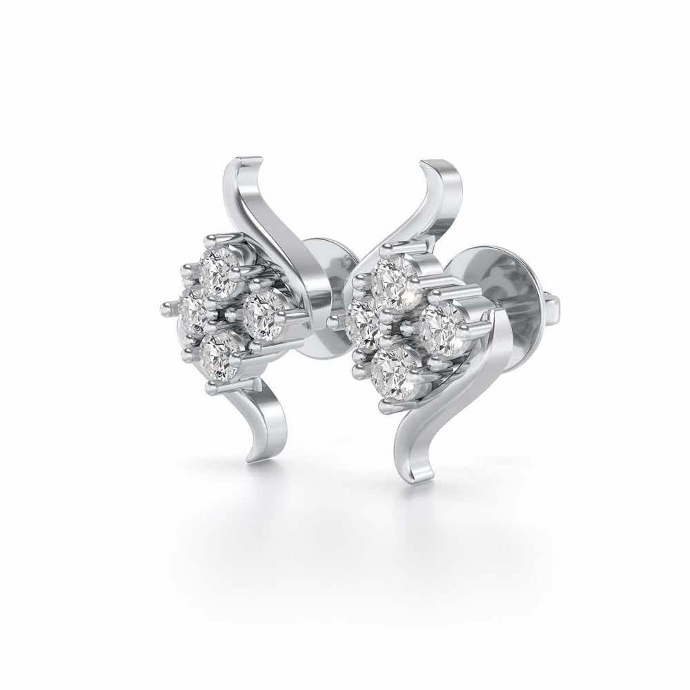 Cuy Art Silver Earrings - White Gold - Image 3
