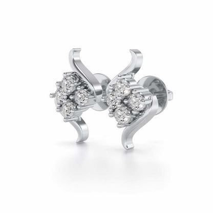 Cuy Art Silver Earrings - White Gold - Image 3