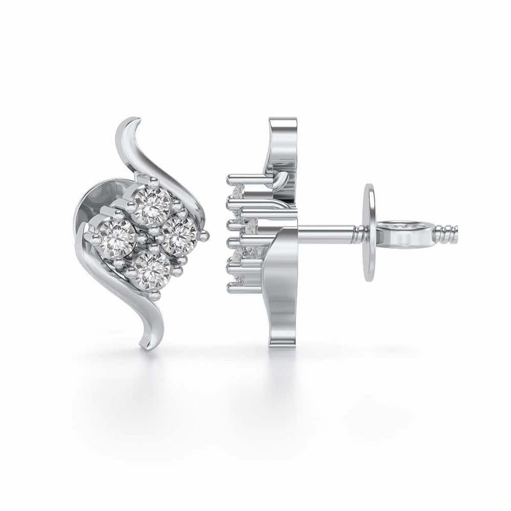 Cuy Art Silver Earrings - White Gold - Image 4