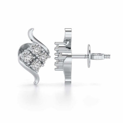 Cuy Art Silver Earrings - White Gold - Image 4