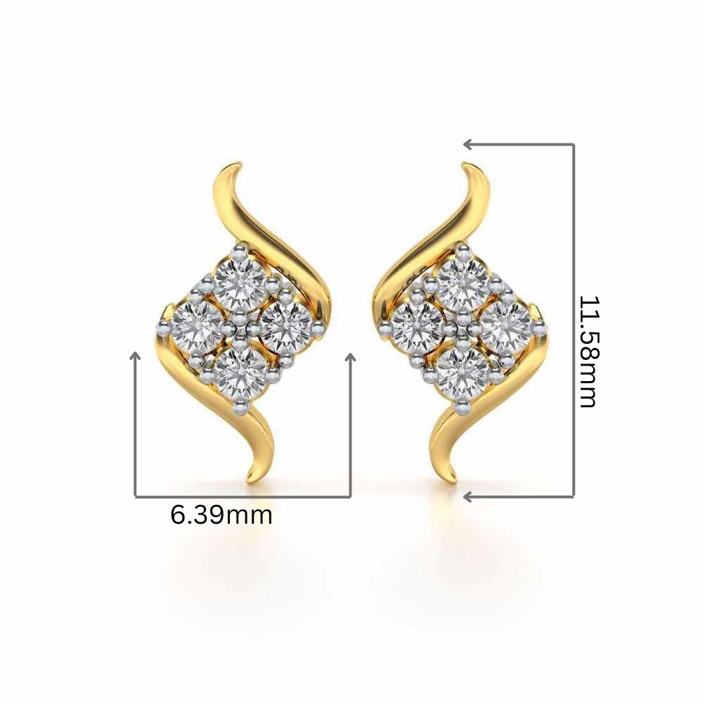 Cuy Art Silver Earrings - Yellow Gold - Image 2