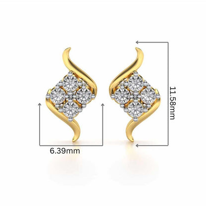 Cuy Art Silver Earrings - Yellow Gold - Image 2