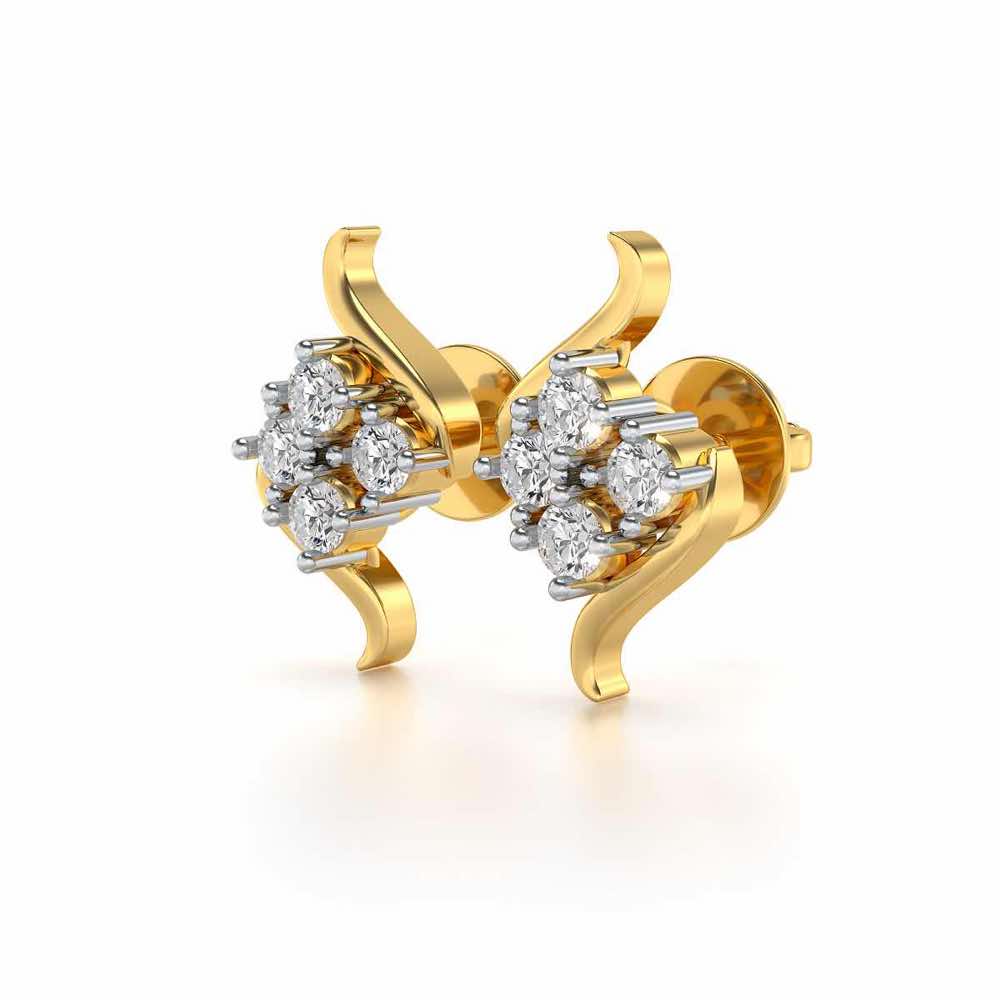 Cuy Art Silver Earrings - Yellow Gold - Image 3