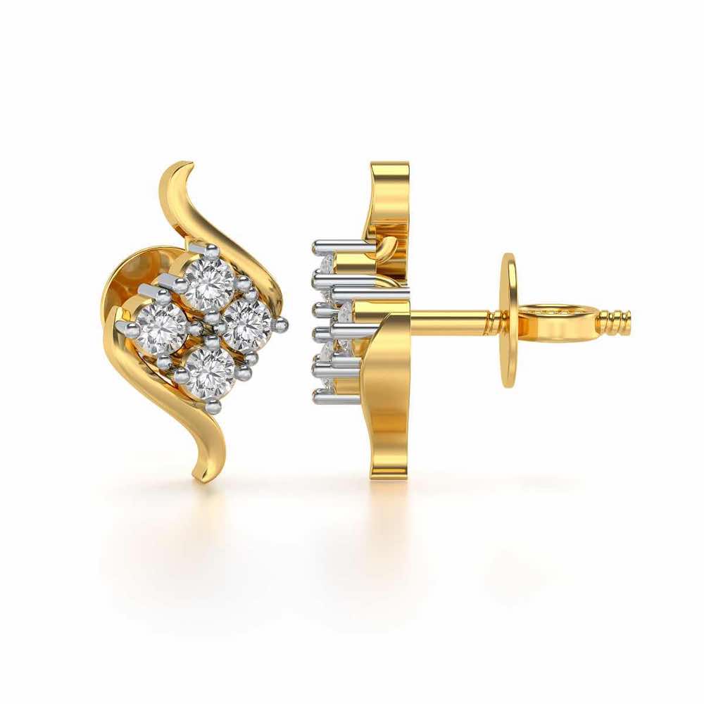 Cuy Art Silver Earrings - Yellow Gold - Image 4