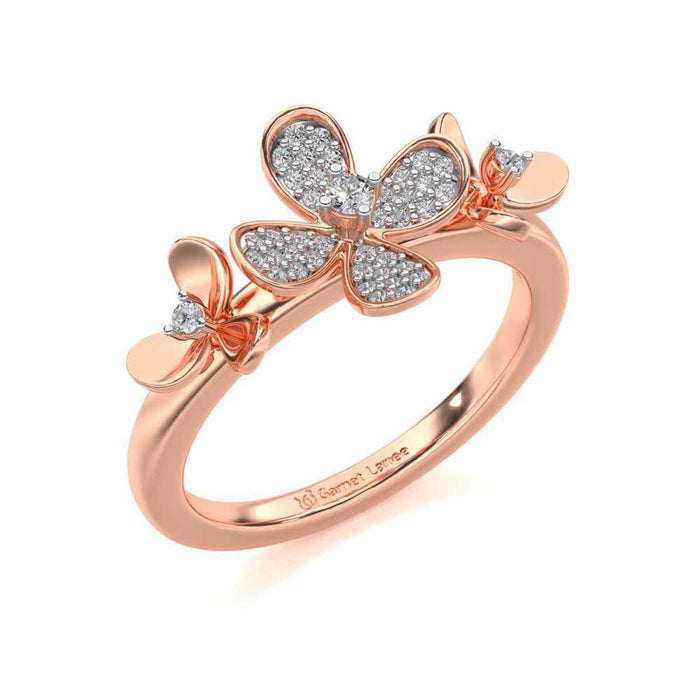 Cute Bloom Silver Ring - Rose Gold - Image 1