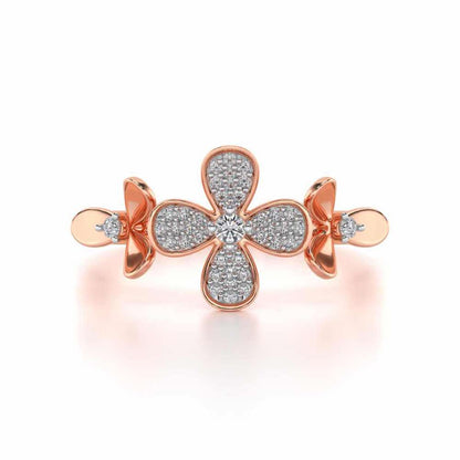 Cute Bloom Silver Ring - Rose Gold - Image 4