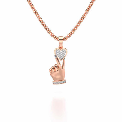 Cute Heart Silver Pendant - Rose Gold - Image 1