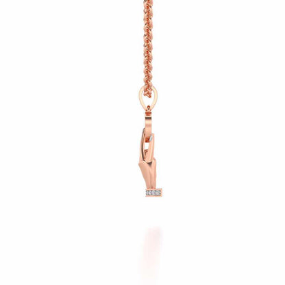 Cute Heart Silver Pendant - Rose Gold - Image 3