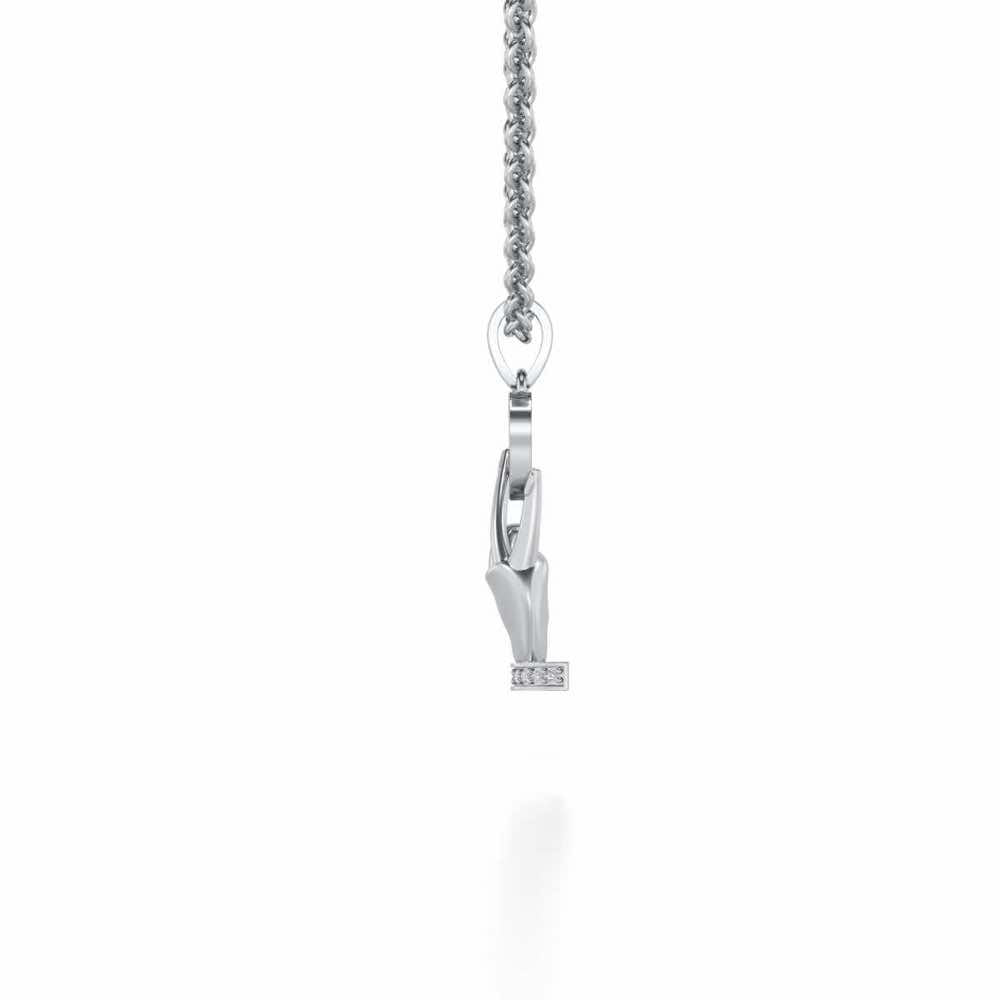 Cute Heart Silver Pendant - White Gold - Image 3