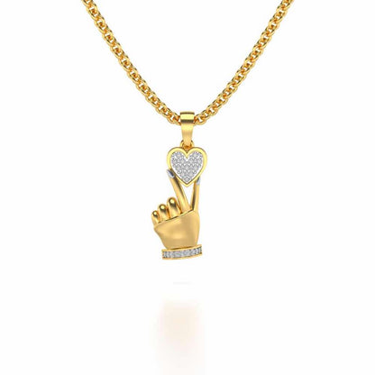 Cute Heart Silver Pendant - Yellow Gold - Image 1