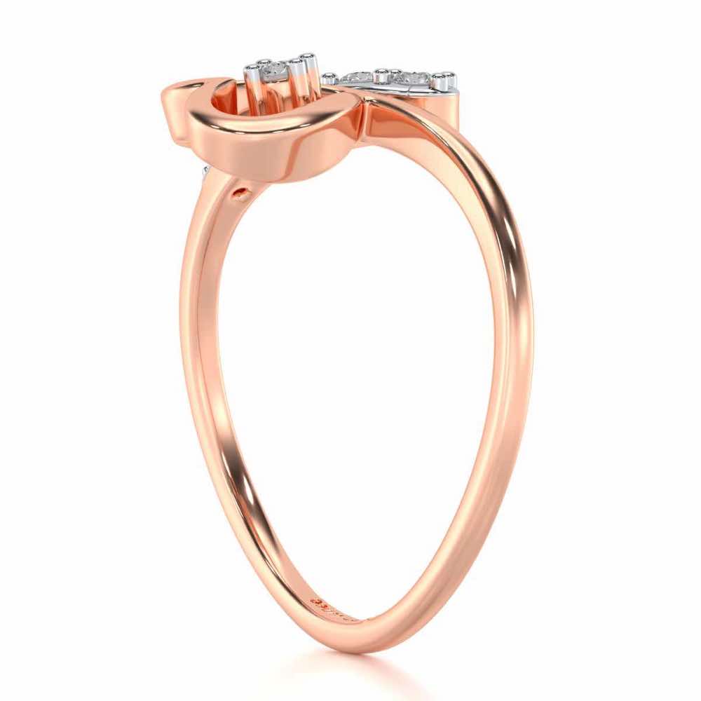 Cute Lil Heart Silver Ring - Rose Gold - Image 3