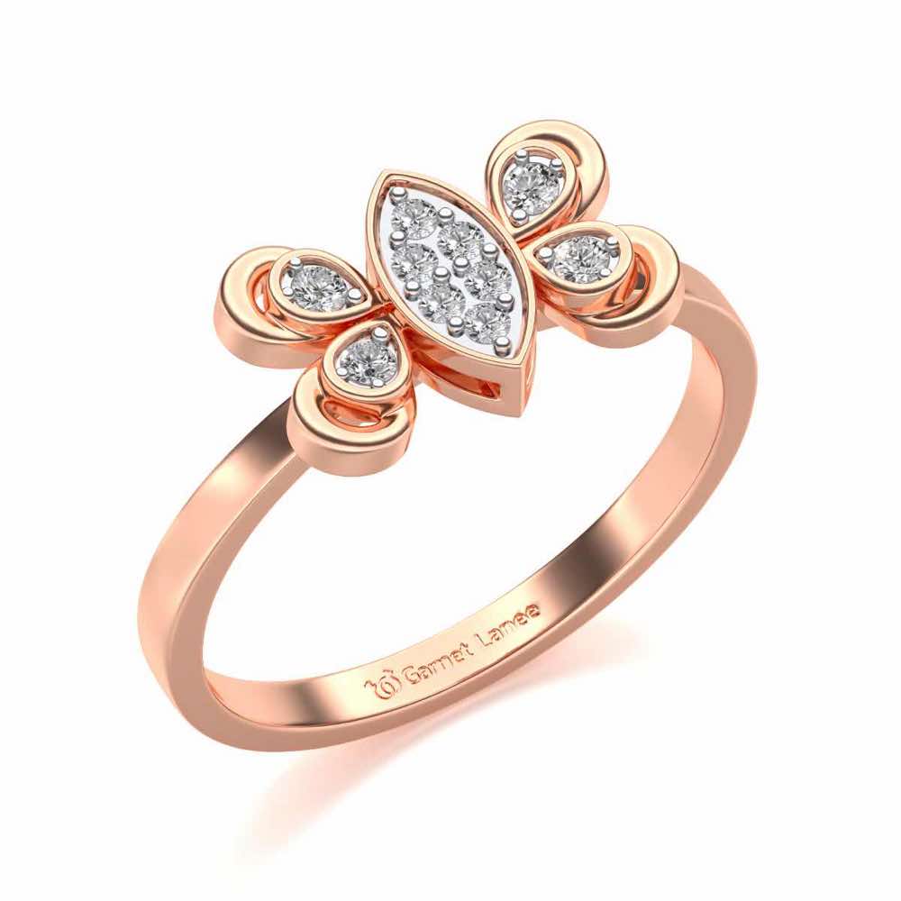 Cute Moth Silver Ring - Rose Gold - Image 1