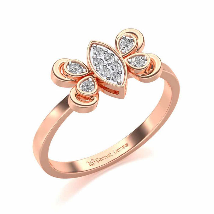 Cute Moth Silver Ring - Rose Gold - Image 1