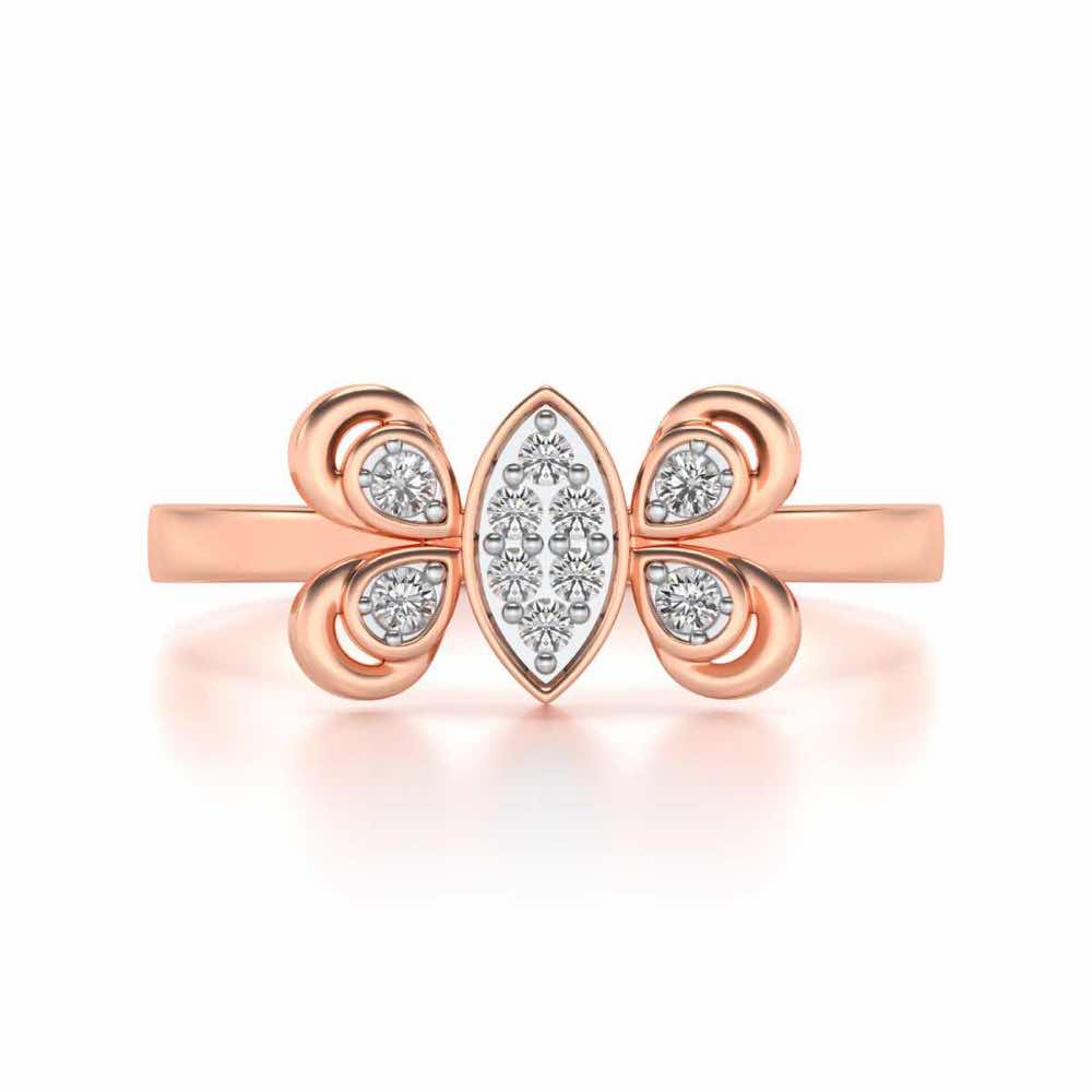 Cute Moth Silver Ring - Rose Gold - Image 4