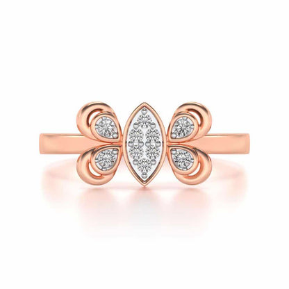 Cute Moth Silver Ring - Rose Gold - Image 4