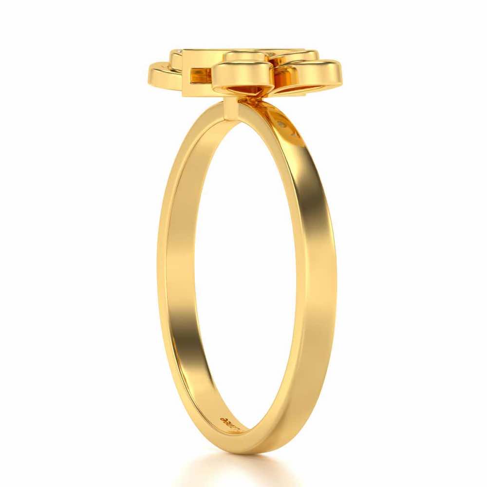 Cute Moth Silver Ring - Yellow Gold - Image 3