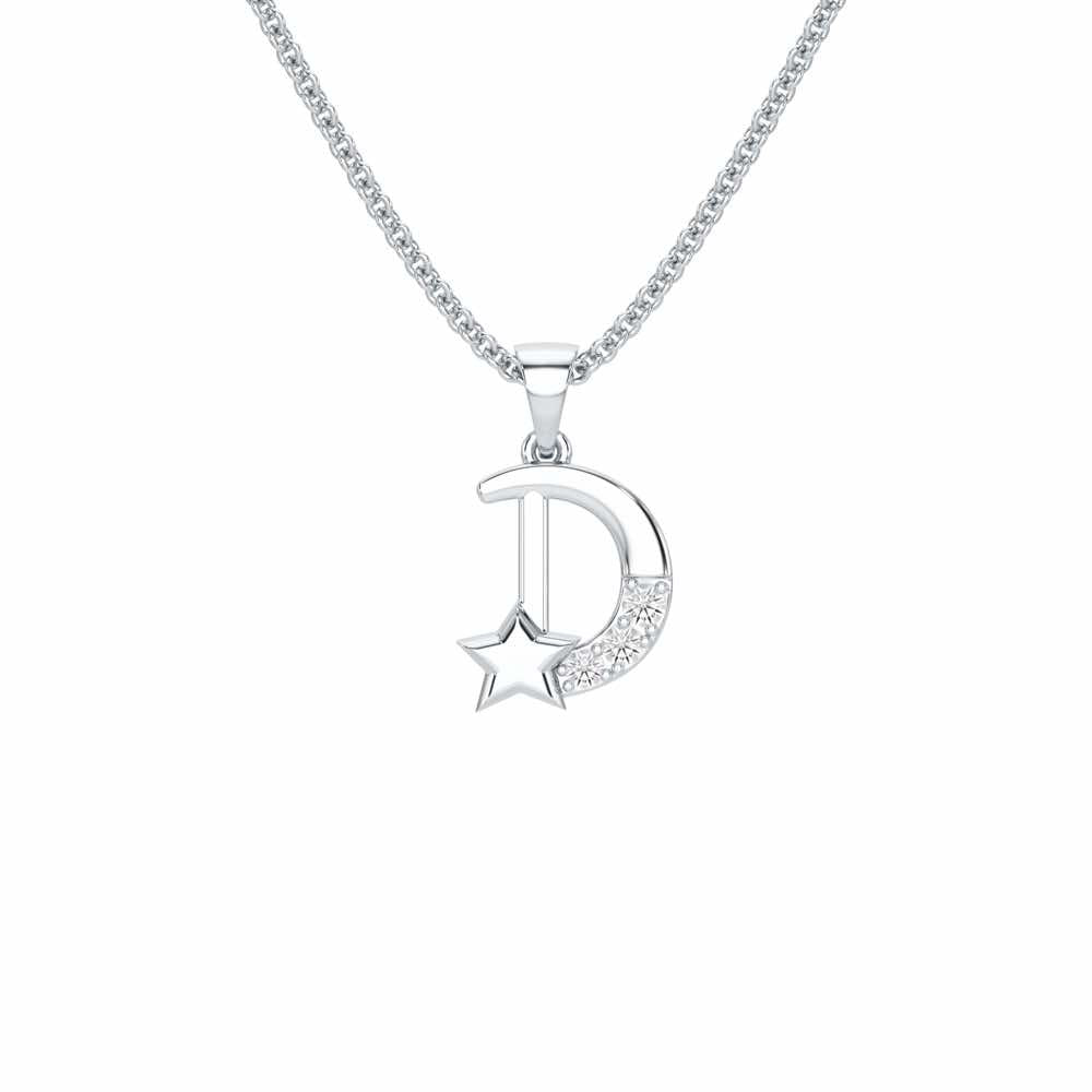 D-Glint Silver Pendant - White Gold - Image 1