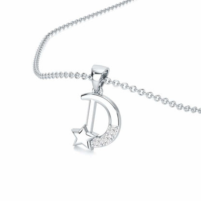 D-Glint Silver Pendant - White Gold - Image 2