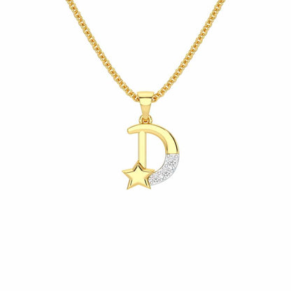 D-Glint Silver Pendant - Yellow Gold - Image 1