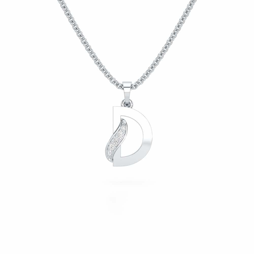D-Spark Silver Pendant - White Gold - Image 1