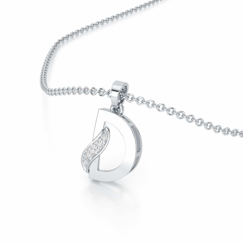 D-Spark Silver Pendant - White Gold - Image 2