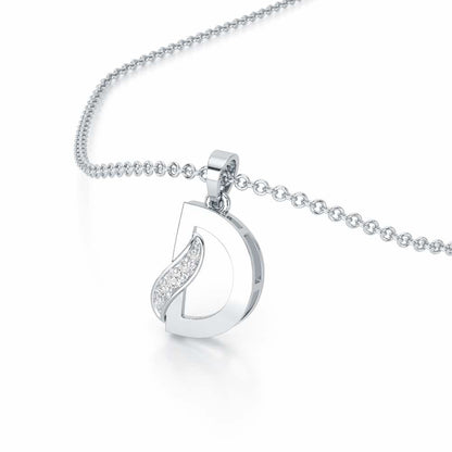 D-Spark Silver Pendant - White Gold - Image 2
