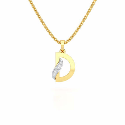 D-Spark Silver Pendant - Yellow Gold - Image 1