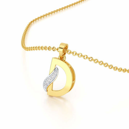 D-Spark Silver Pendant - Yellow Gold - Image 2