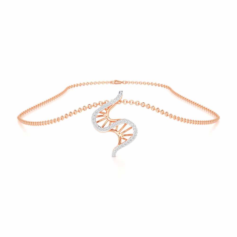 DNA Twist Silver Pendant - Rose Gold - Image 3